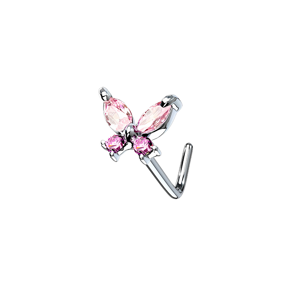 Atlas L, piercing de nariz en forma de mariposa, en rosa