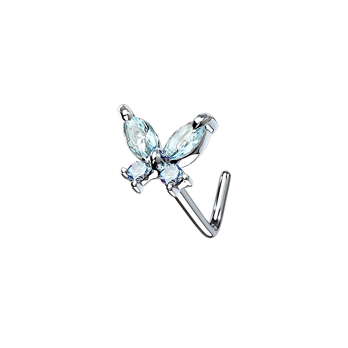 Atlas L, piercing de nariz en forma de mariposa, en plateado