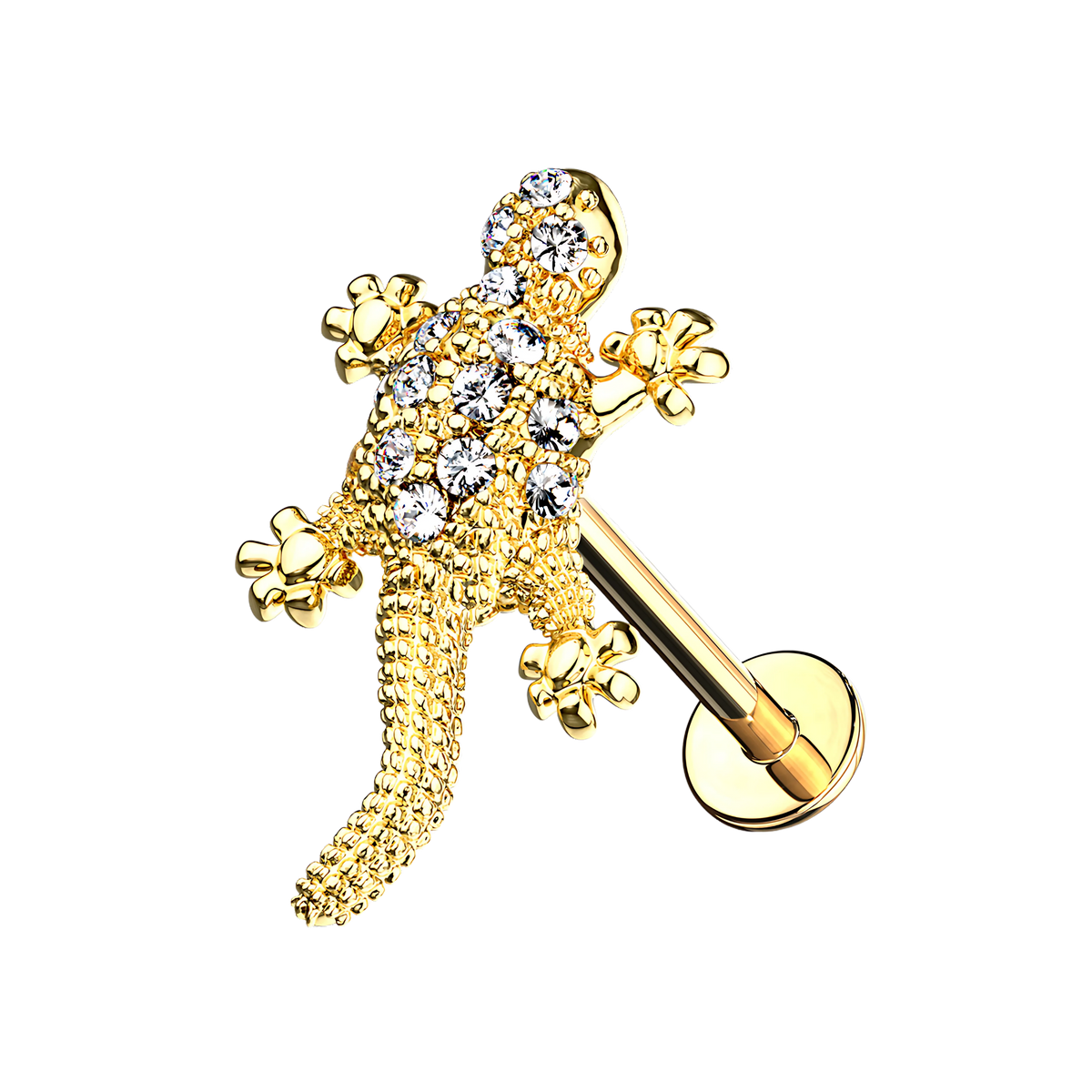Barcelona Token, piercing labret, en dorado