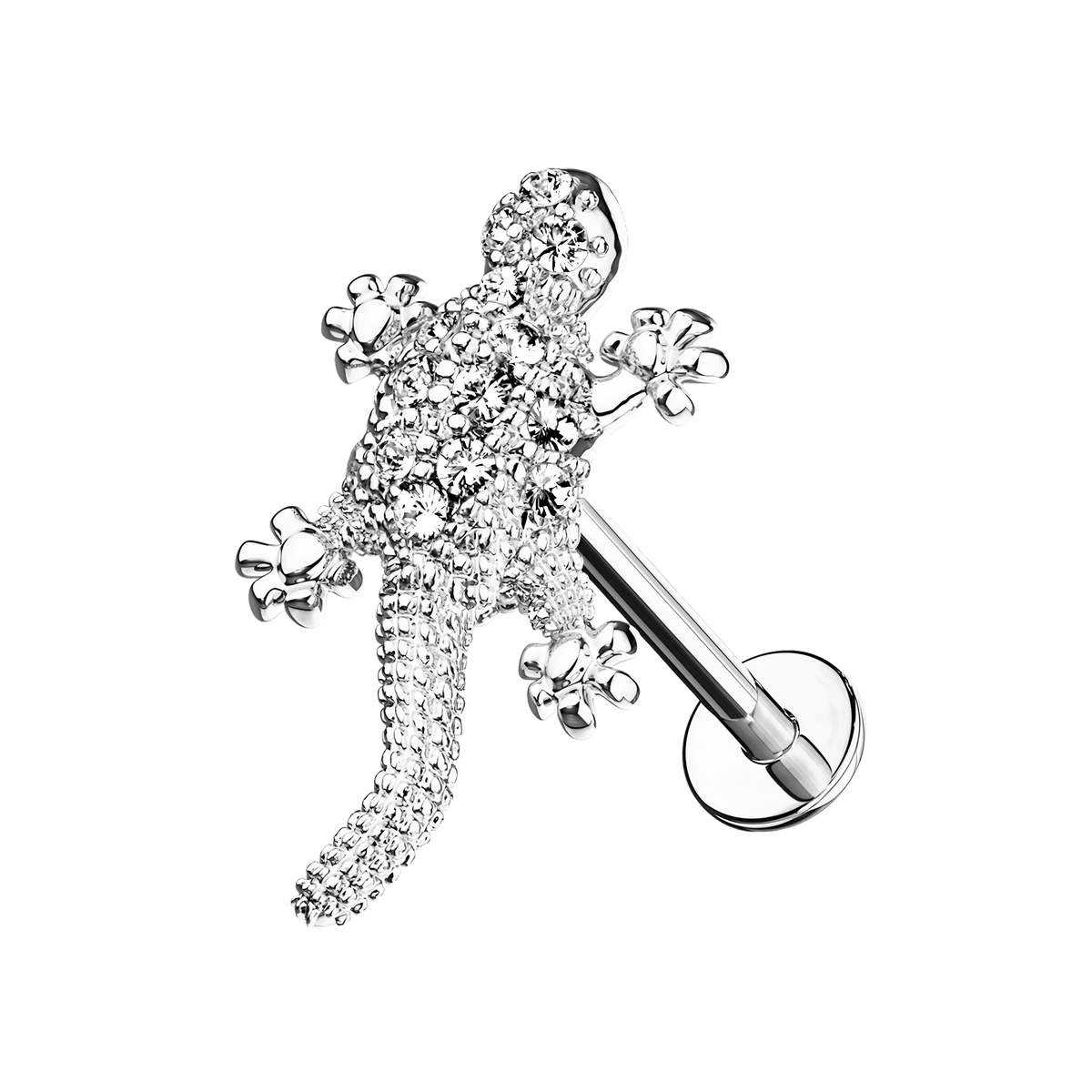 Barcelona Token, piercing labret, en plateado