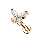 Lumina, piercing labret en forma de mariposa, en oro rosa