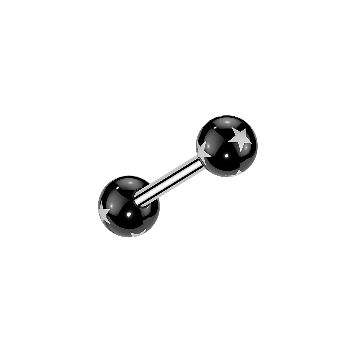 Starship Lengua, barra para piercing de lengua con estrellas (vista 3)