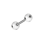 Starship Lengua, barra para piercing de lengua con estrellas (vista 2)