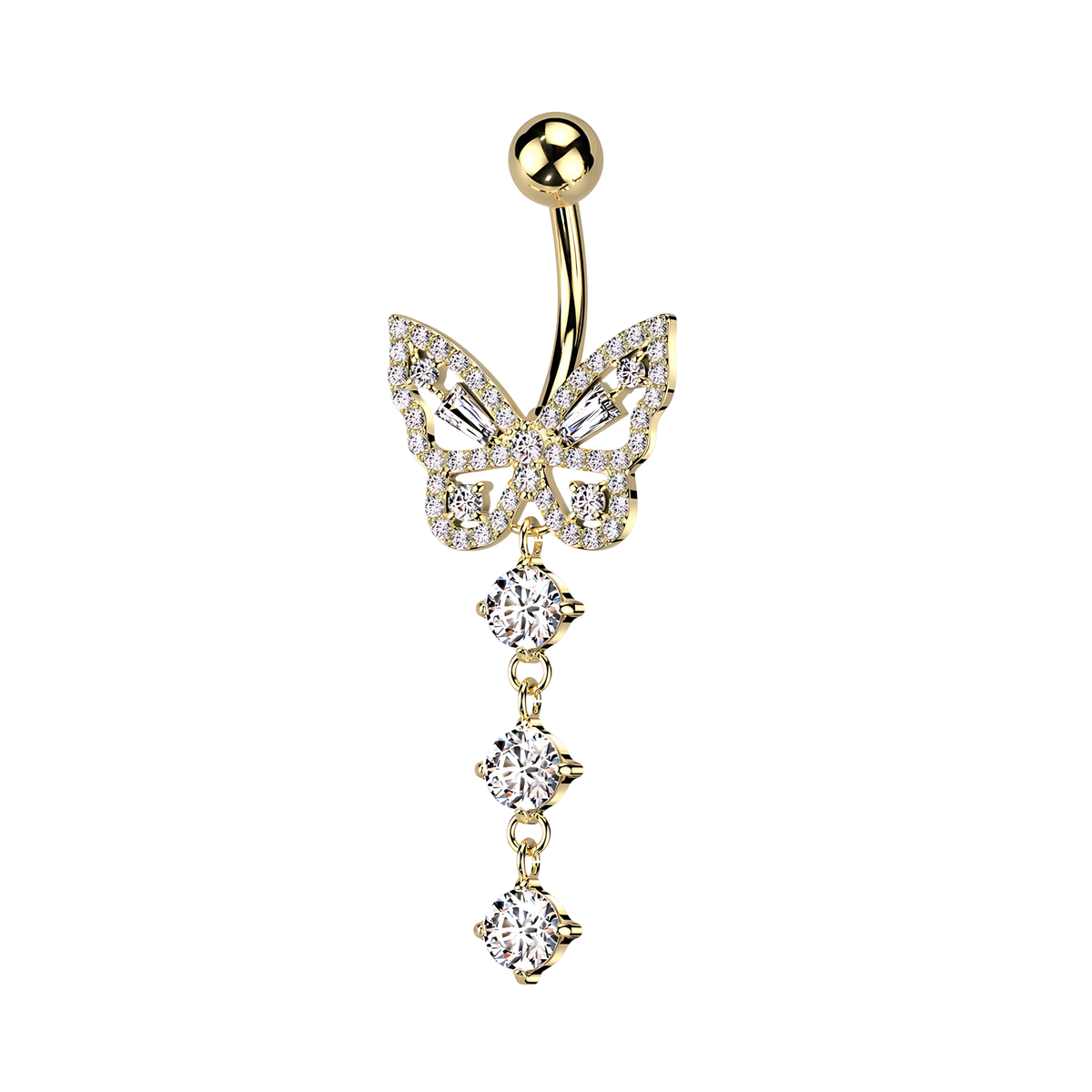 Josephina, piercing de ombligo en forma de mariposa