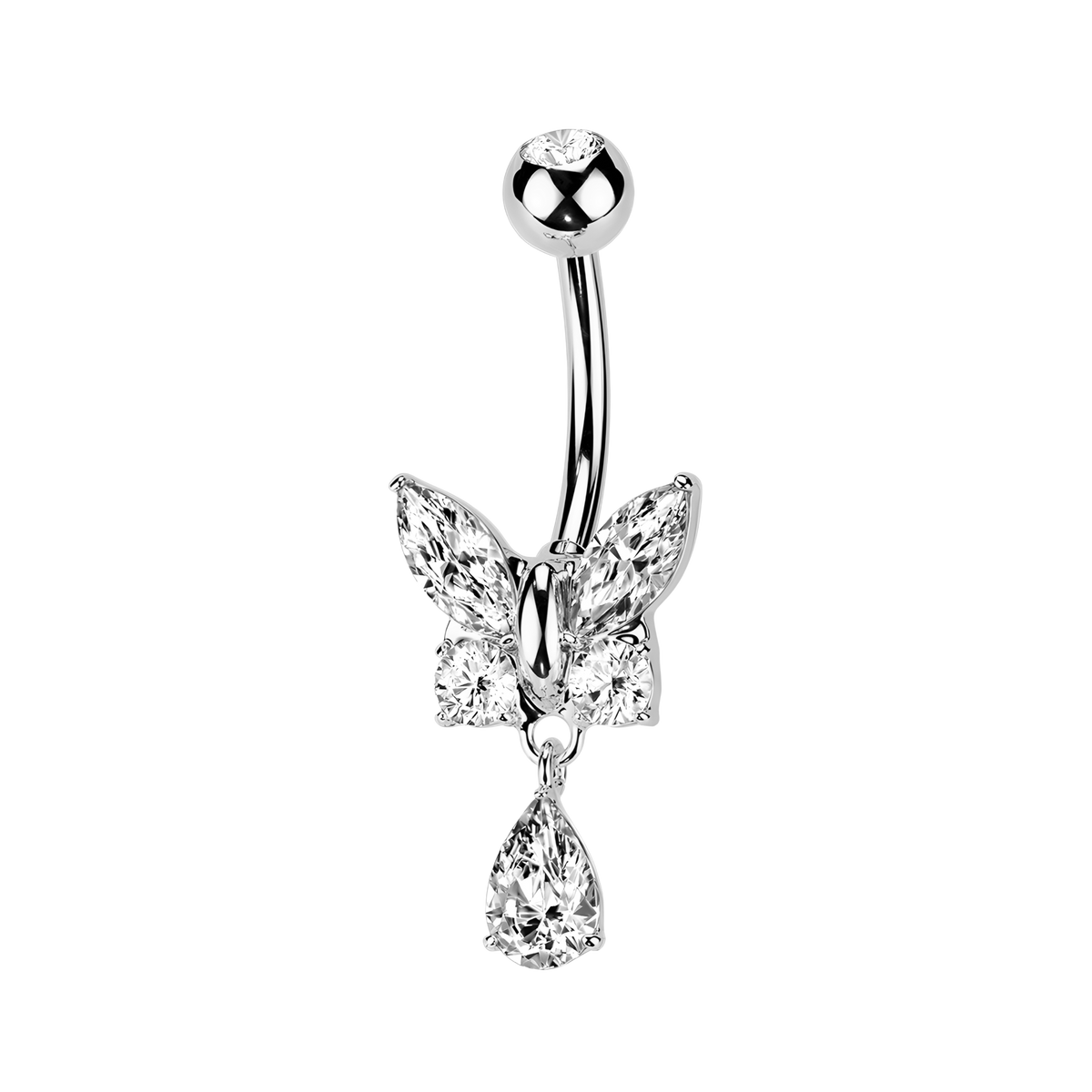Shiny Butterfly Drop, piercing de ombligo en forma de mariposa (vista 2)