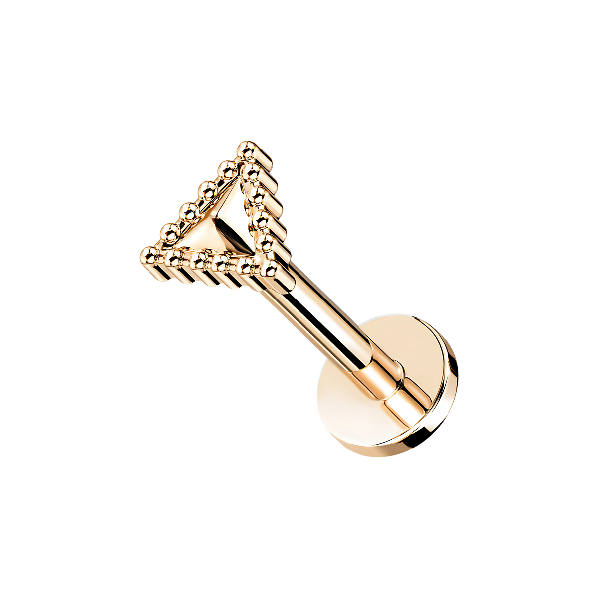 Edge Triangle, piercing labret en forma de triángulo, en oro rosa