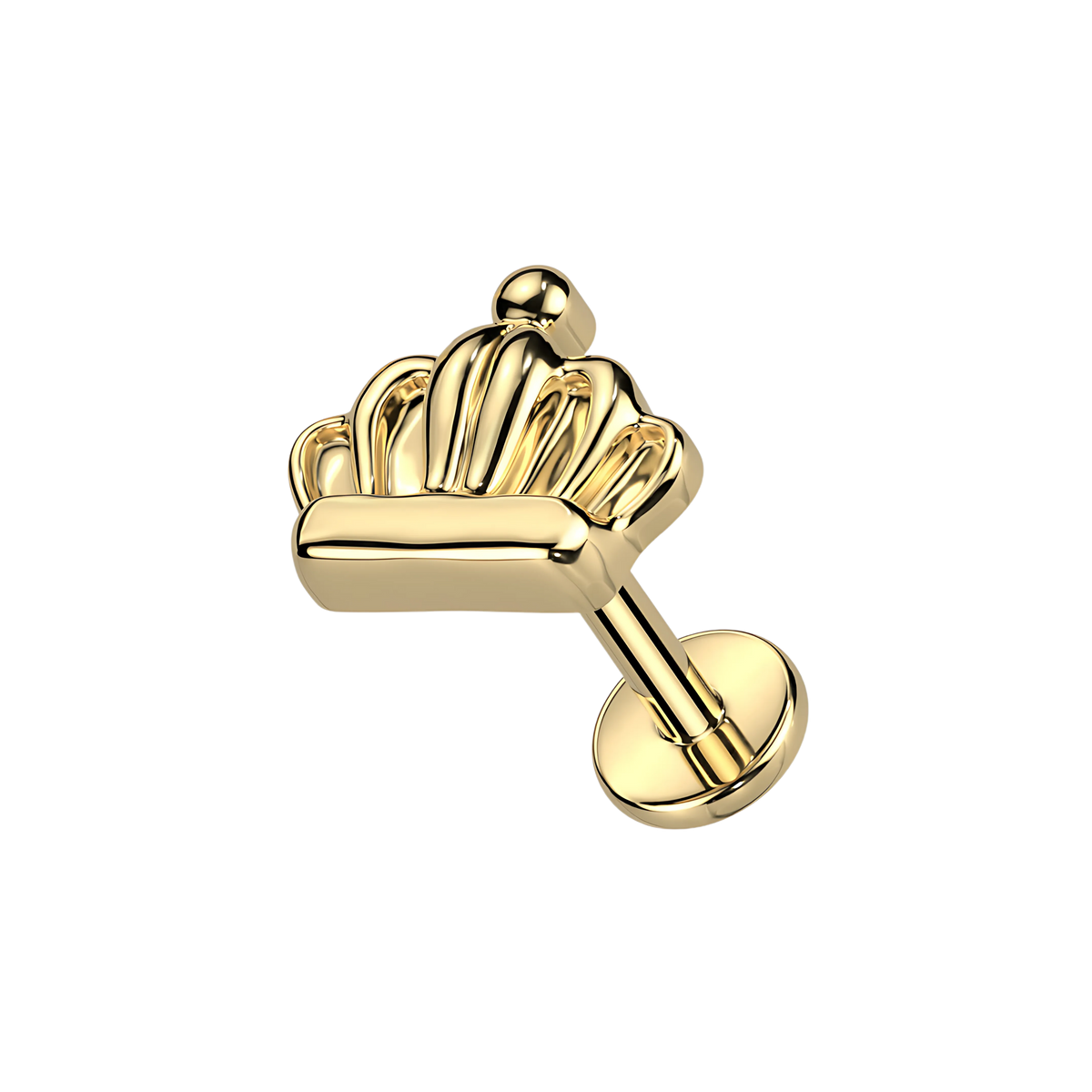 Kingship, piercing labret en forma de corona, en dorado