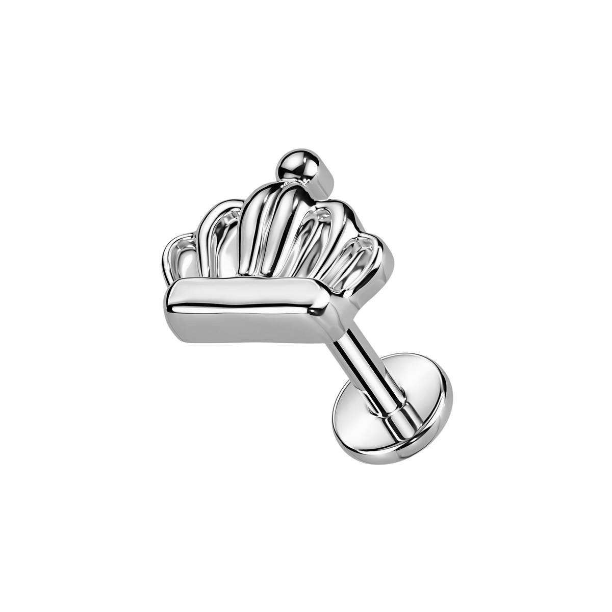 Kingship, piercing labret en forma de corona, en plateado