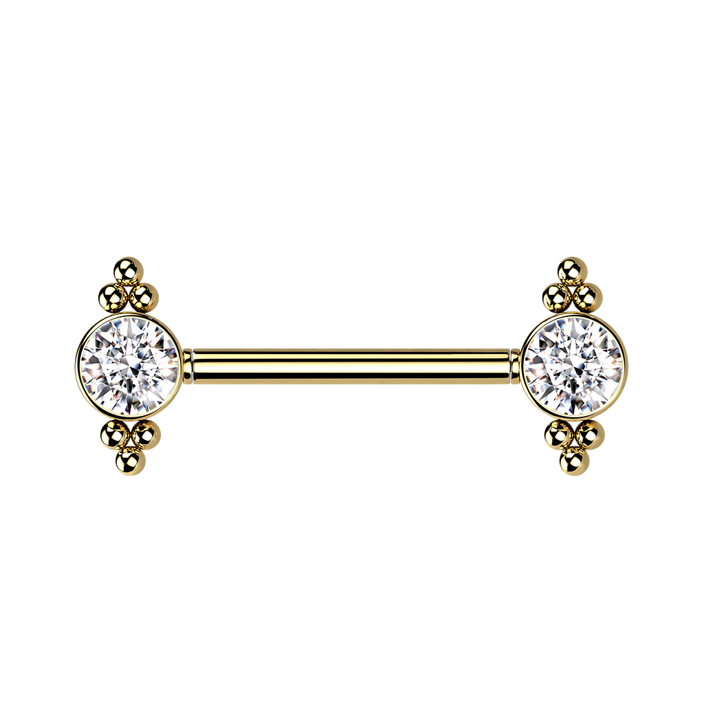 Row, barra para piercing, en dorado