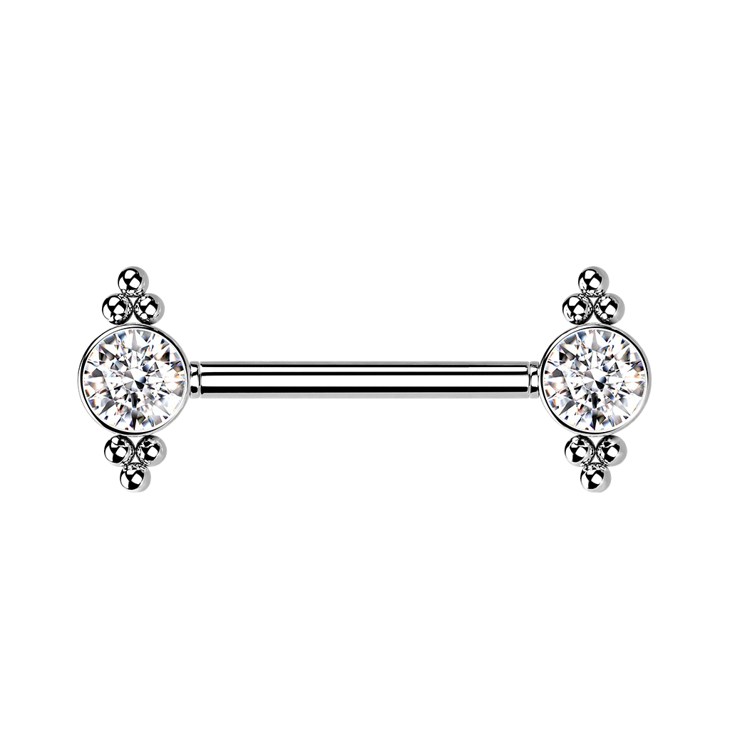 Row, barra para piercing, en plateado
