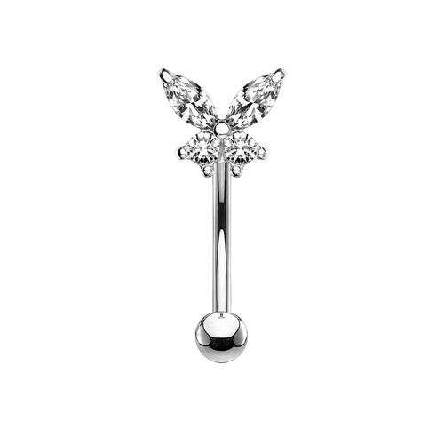 California, banana para piercing en forma de mariposa brillante (vista 2)