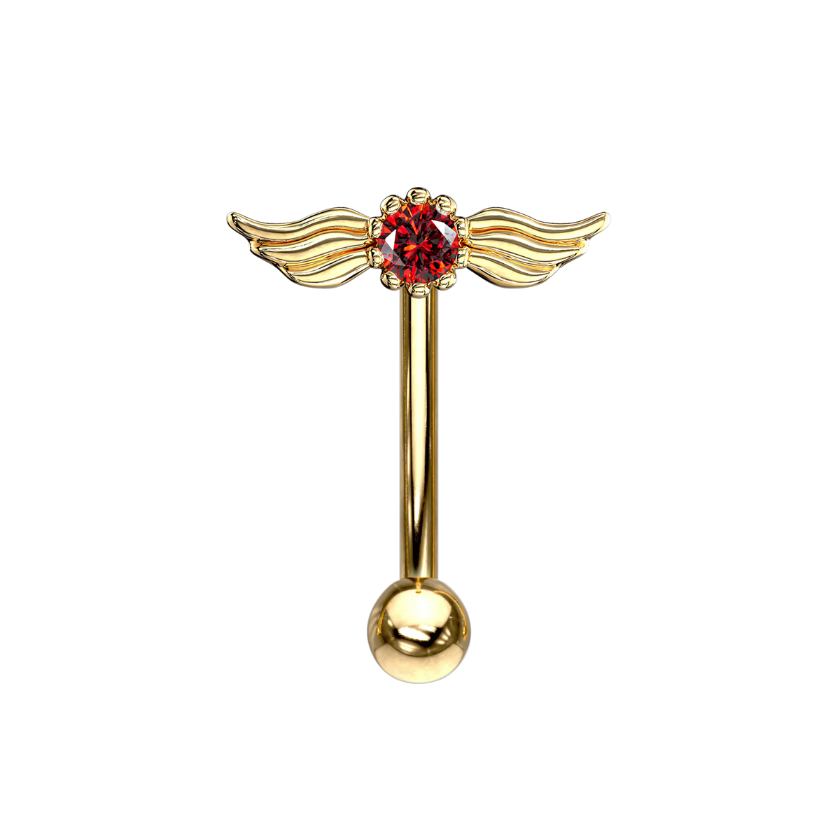 Flamingo, banana para piercing con alas brillantes
