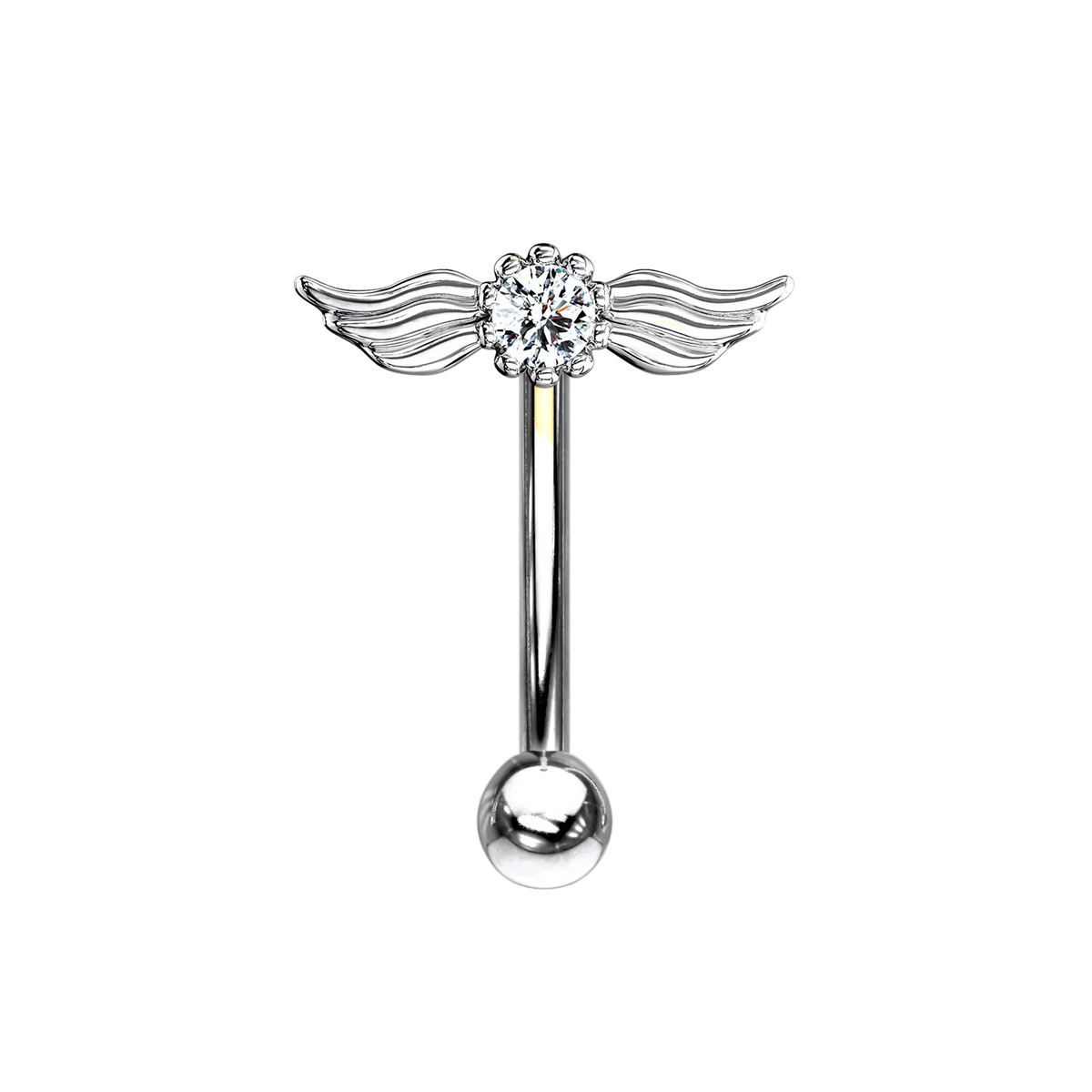 Flamingo, banana para piercing con alas brillantes (vista 2)