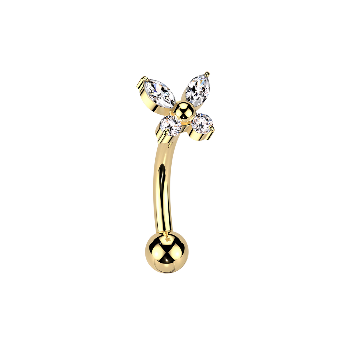 Shiny Butterfly Banana, banana para piercing en forma de mariposa brillante