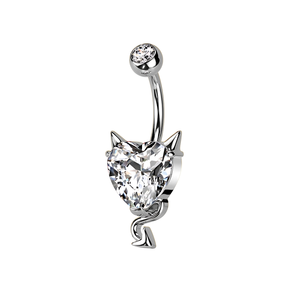 Demon, piercing de ombligo en forma de corazón (vista 2)